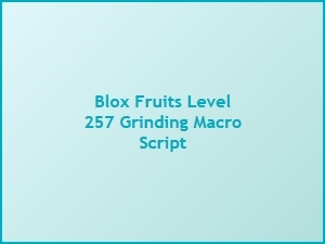 Blox Fruits Level 257 Grinding Macro Script Guide