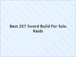 Best 257 Sword Build for Solo Raids
